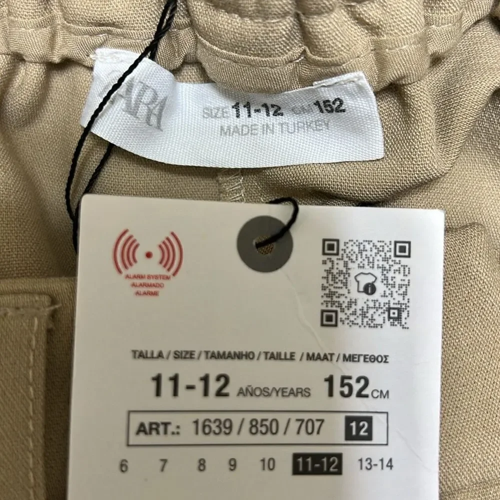 Zara Girls Tan Trousers/Pants(Size 11-12yrs)